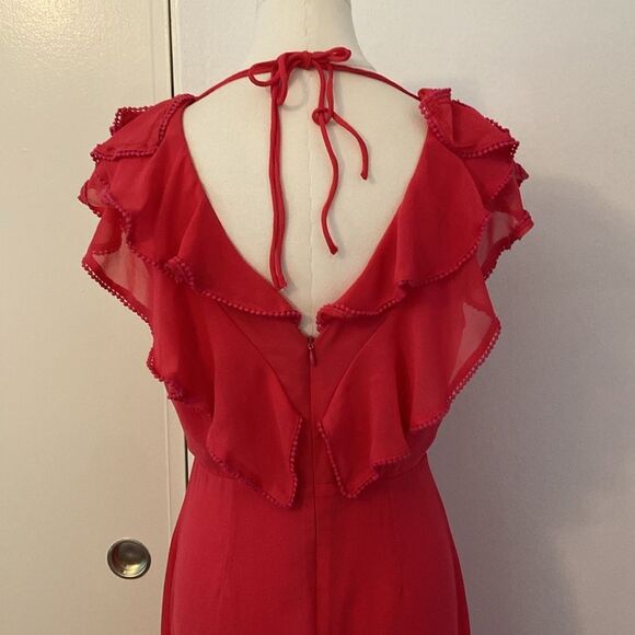 Lulus Love From Above Pink Ruffled Surplice Maxi Dress Size Small - Picture 8 of 16